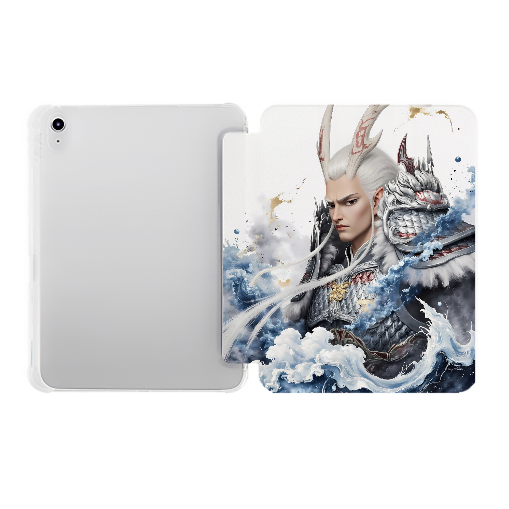 （画像用） Ne Zha 2 ナタ 魔童の大暴れ IPad ケース ペン収納付き 三つ折りスタンド PUレザー×シリコン 対応機種9.5/10.5/10.9インチ